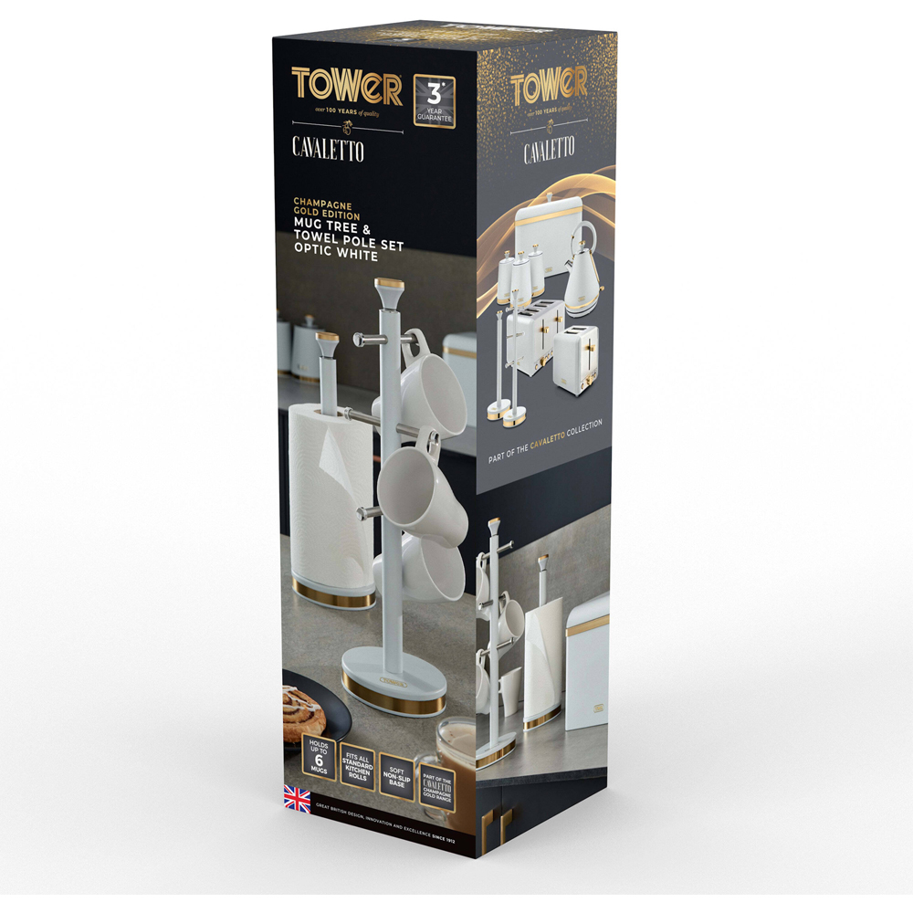 Tower Cavalletto White Mug Tree and Towel Pole Set Image 5