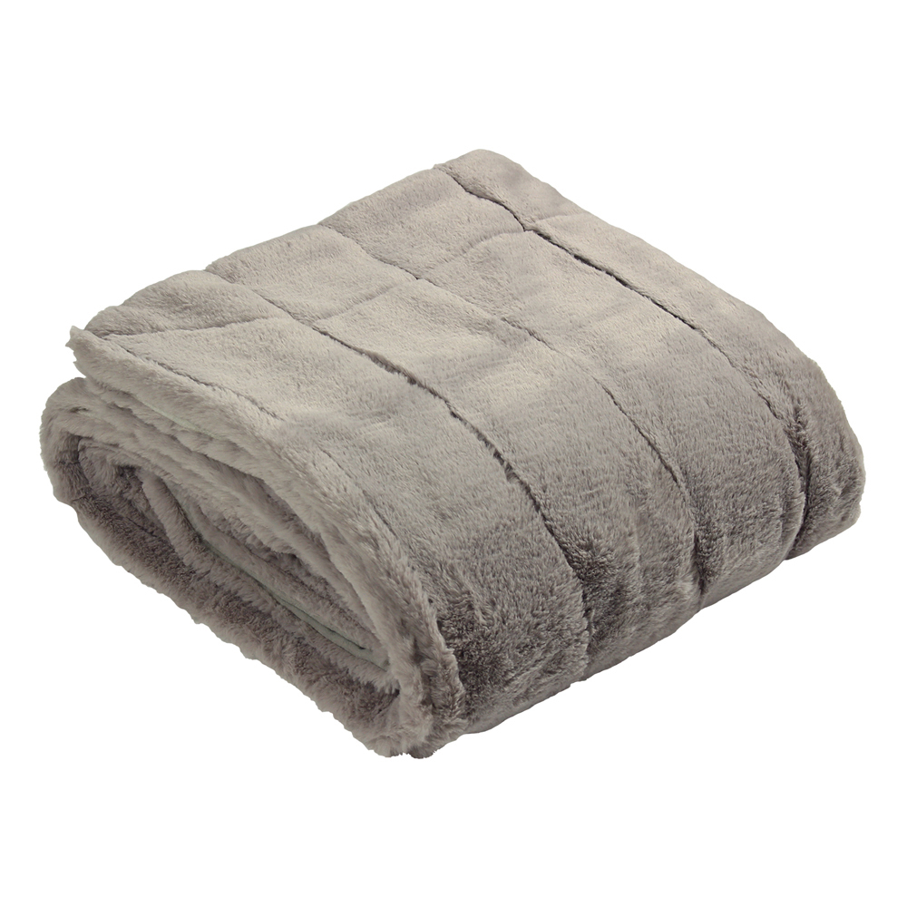 Paoletti Empress Grey Faux Fur Throw 130 x 180cm Image 3