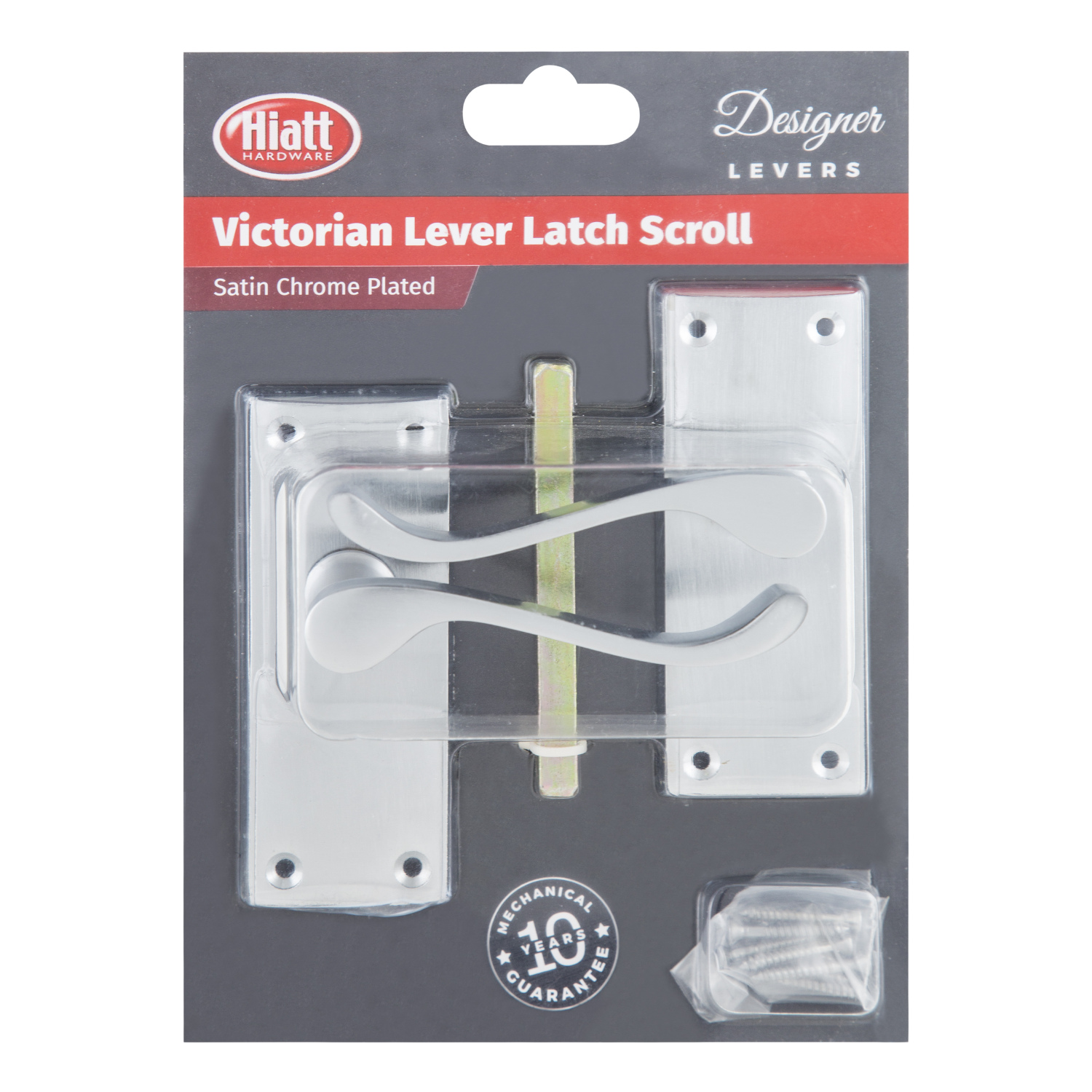Hiatt Victorian Satin Chrome Plated Scroll Lever Latch Set Image 1