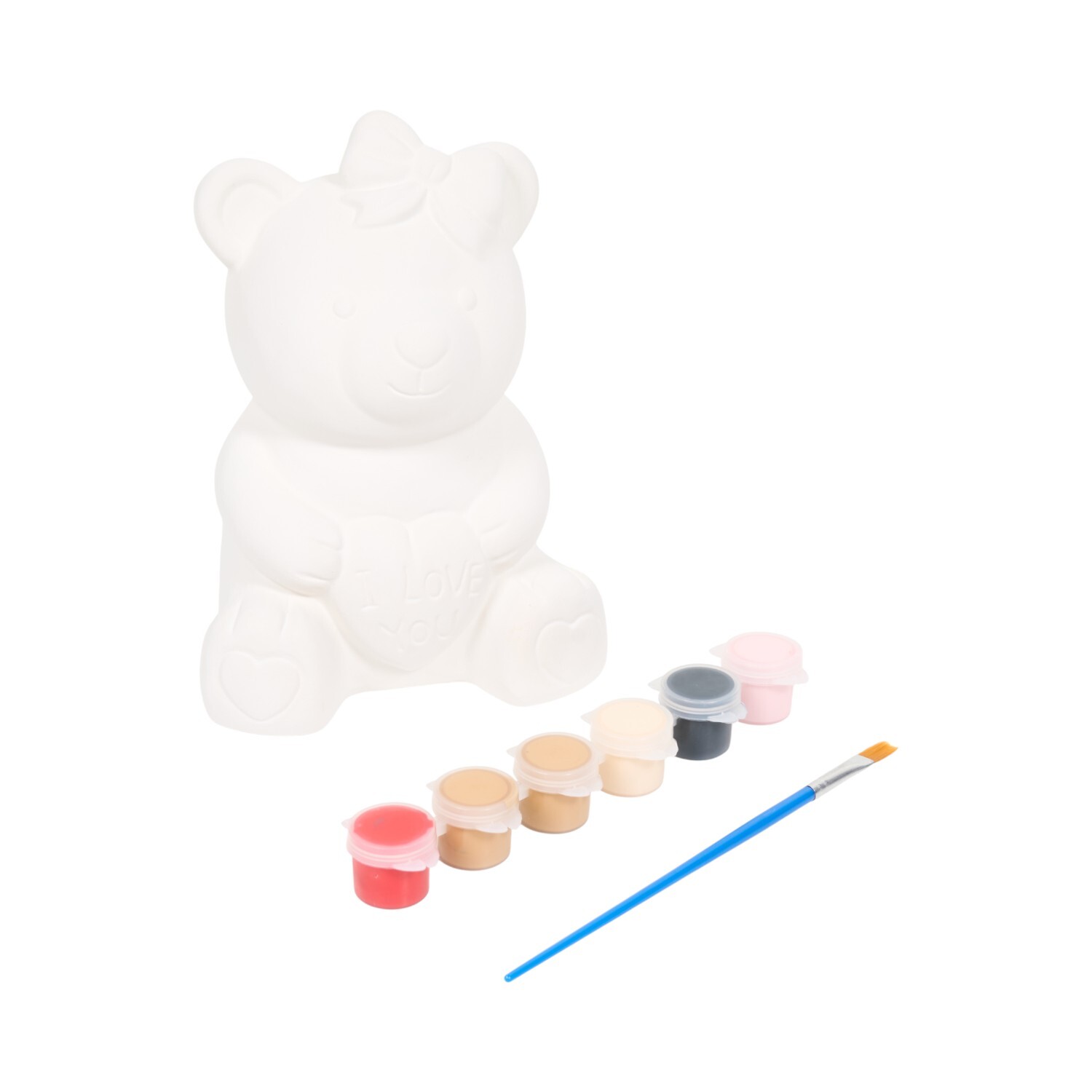 Paint Your Own Love Heart Bear Kit White Image 3