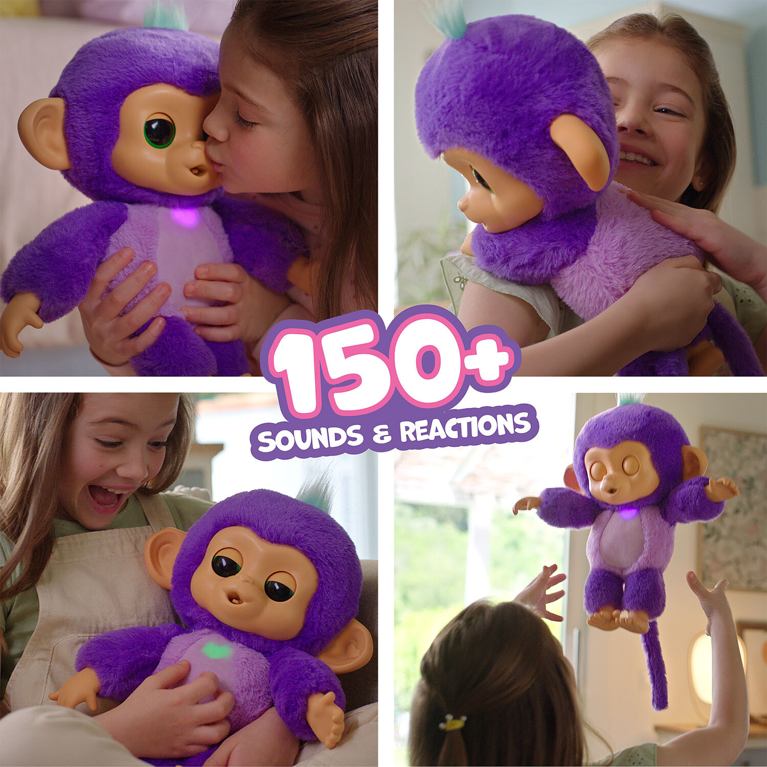 Fingerlings Care N Cuddle Monkey - Purple Image 5