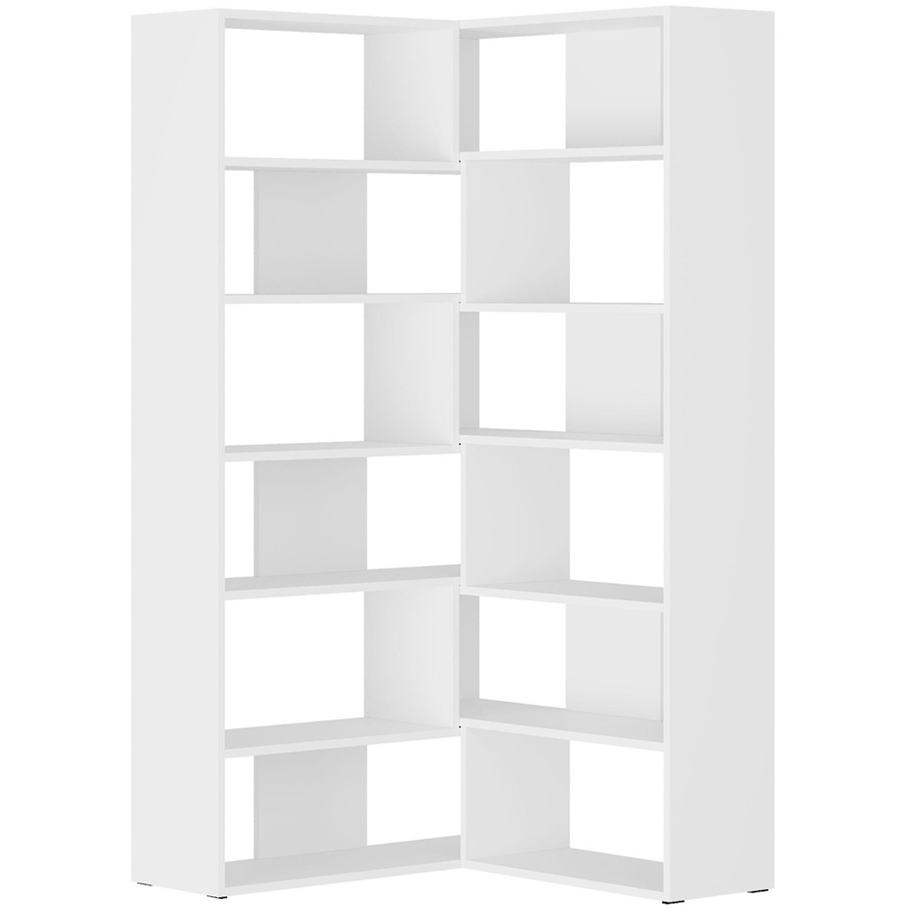 Decortie Molly No.4 12 Shelf White Tall Corner Bookcase Image 2