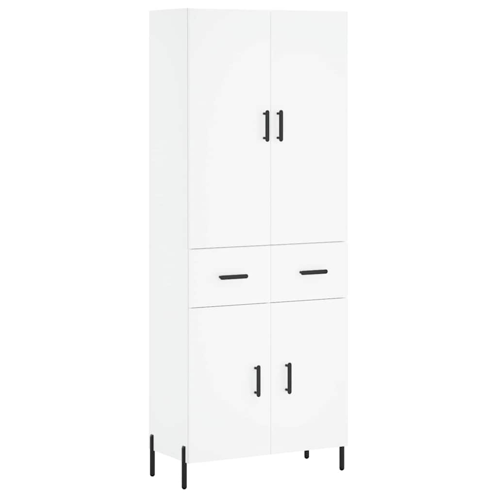 vidaXL 4 Door 2 Drawer White Highboard Image 2
