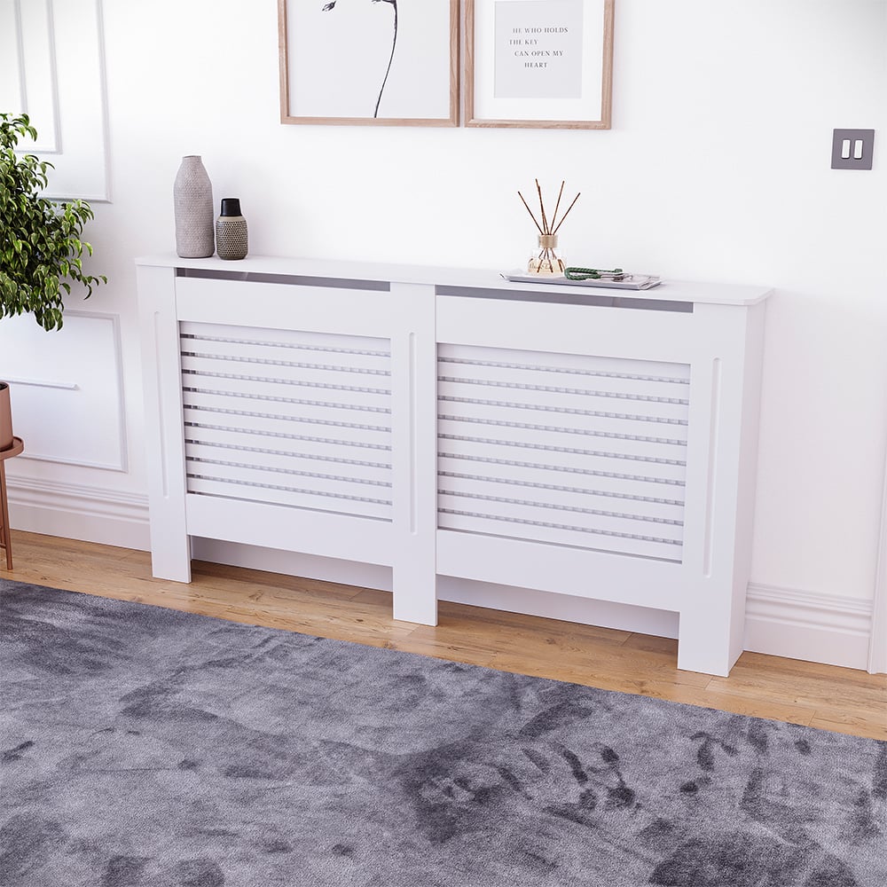 Vida Designs Milton White Radiator Cover Large Image 4
