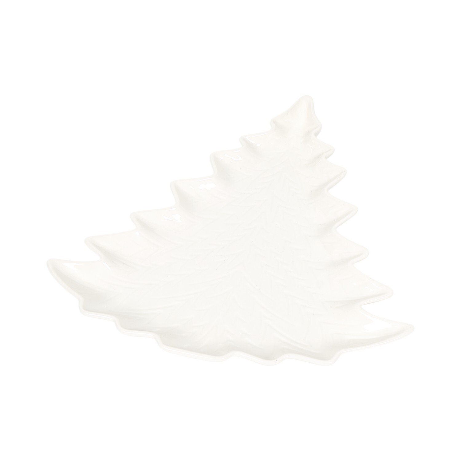 Embossed Xmas Tree Plate White Image 4