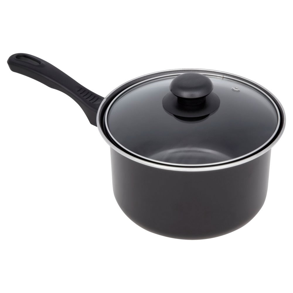 Wilko 20cm Black Non Stick Saucepan Wilko