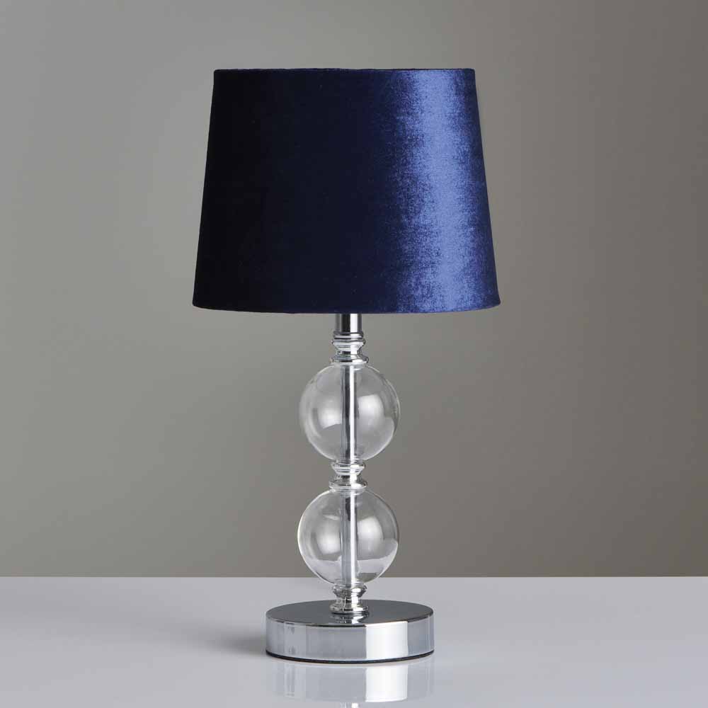 Wilko Velvet Atole Lamp Navy Wilko