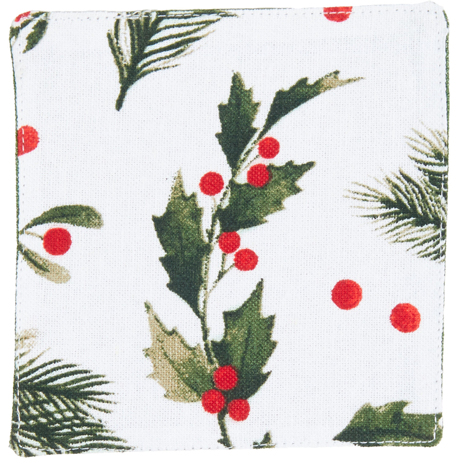 Set of 2 Holly Placemats and Coasters - Green Image 3
