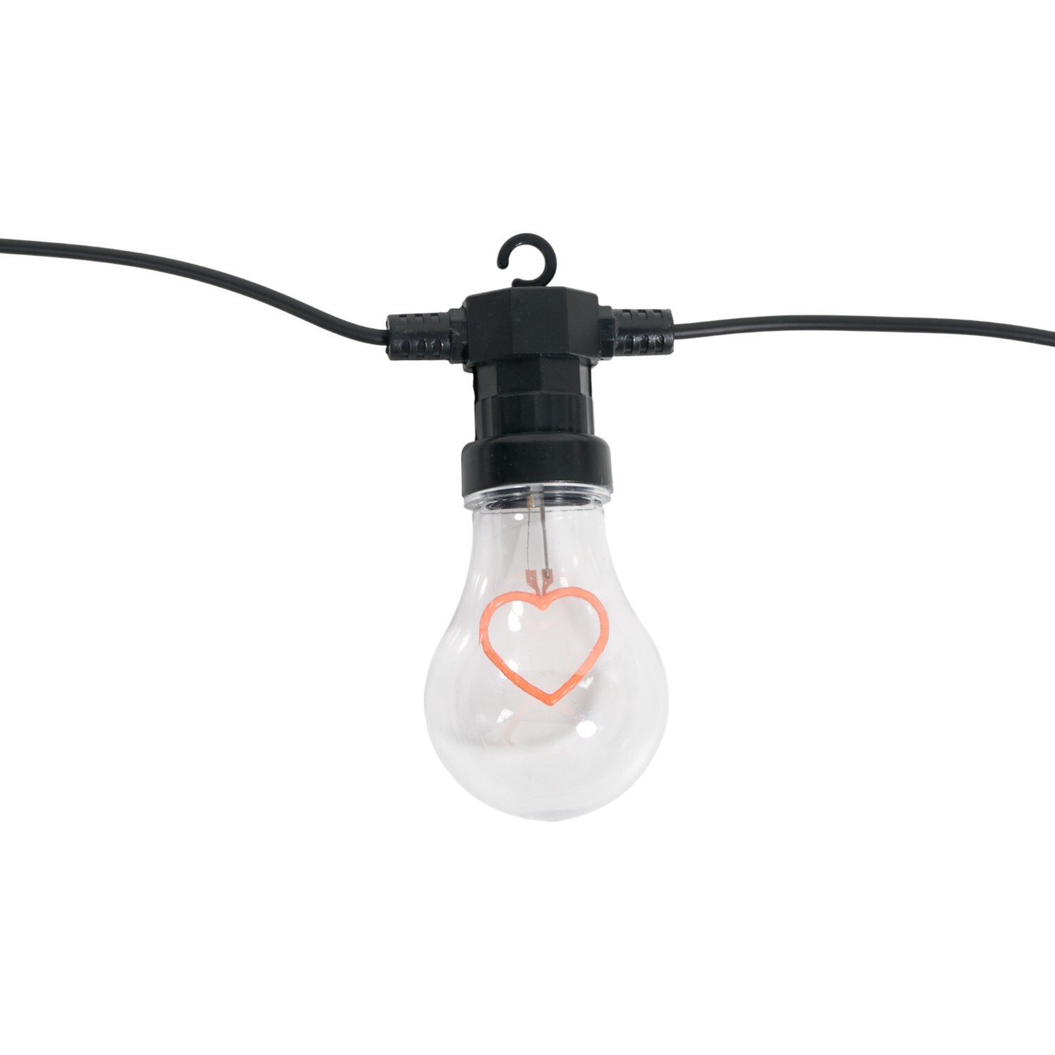 Neon Heart Bulb String Light Pink Image 9