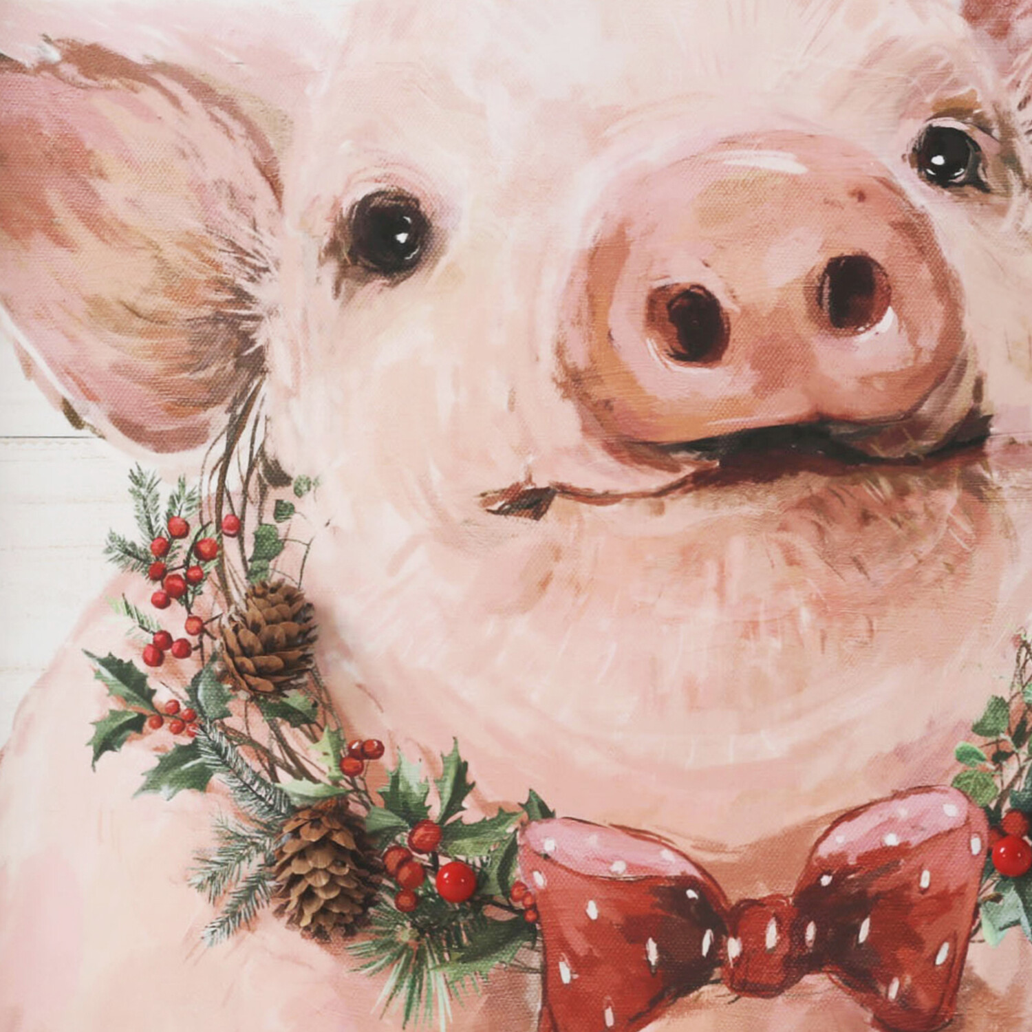 Festive Embellished Pig Framed Wall Art Image 3
