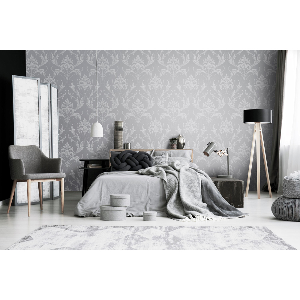 Boutique Oxford Silver and Grey Wallpaper Image 3