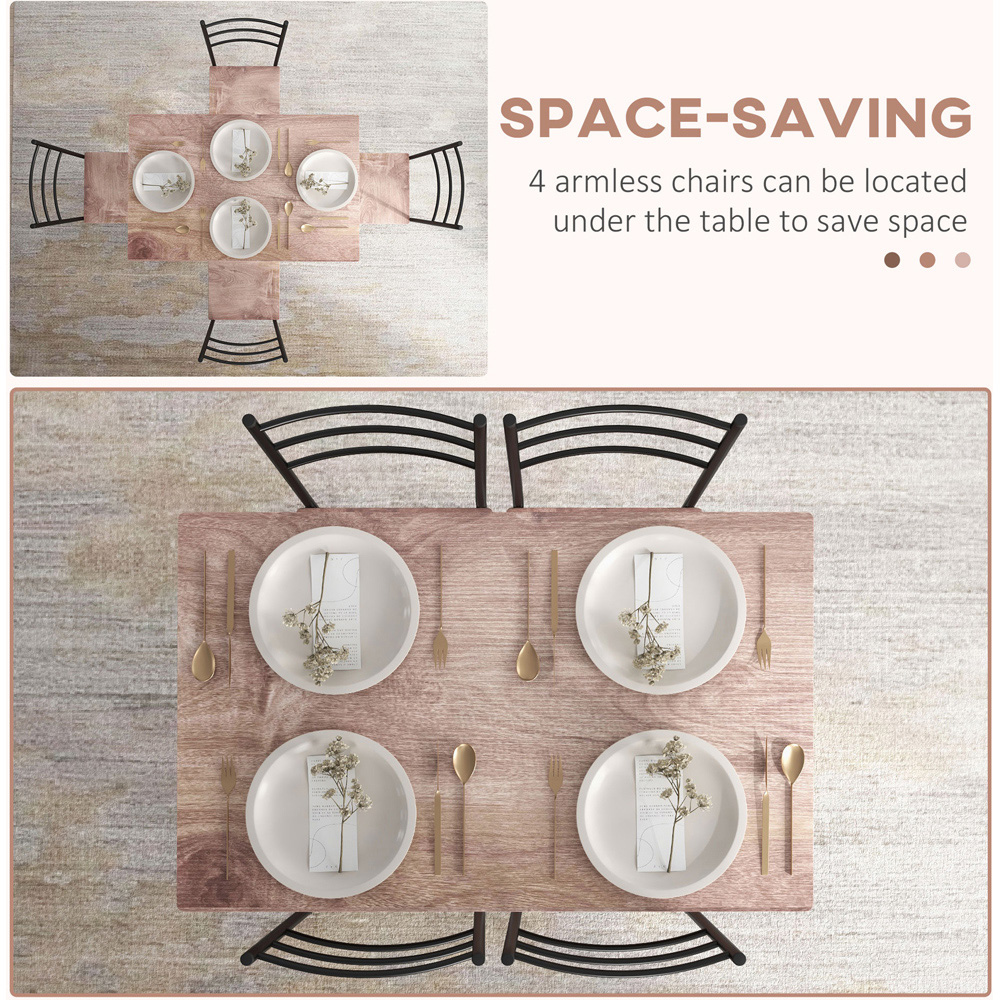 Portland 4 Seater Dining Set Brown Image 5