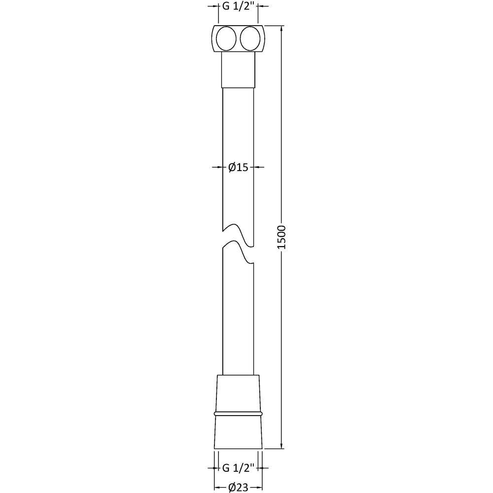 Hudson Reed Smooth Silver Flex 1.5m Image 2