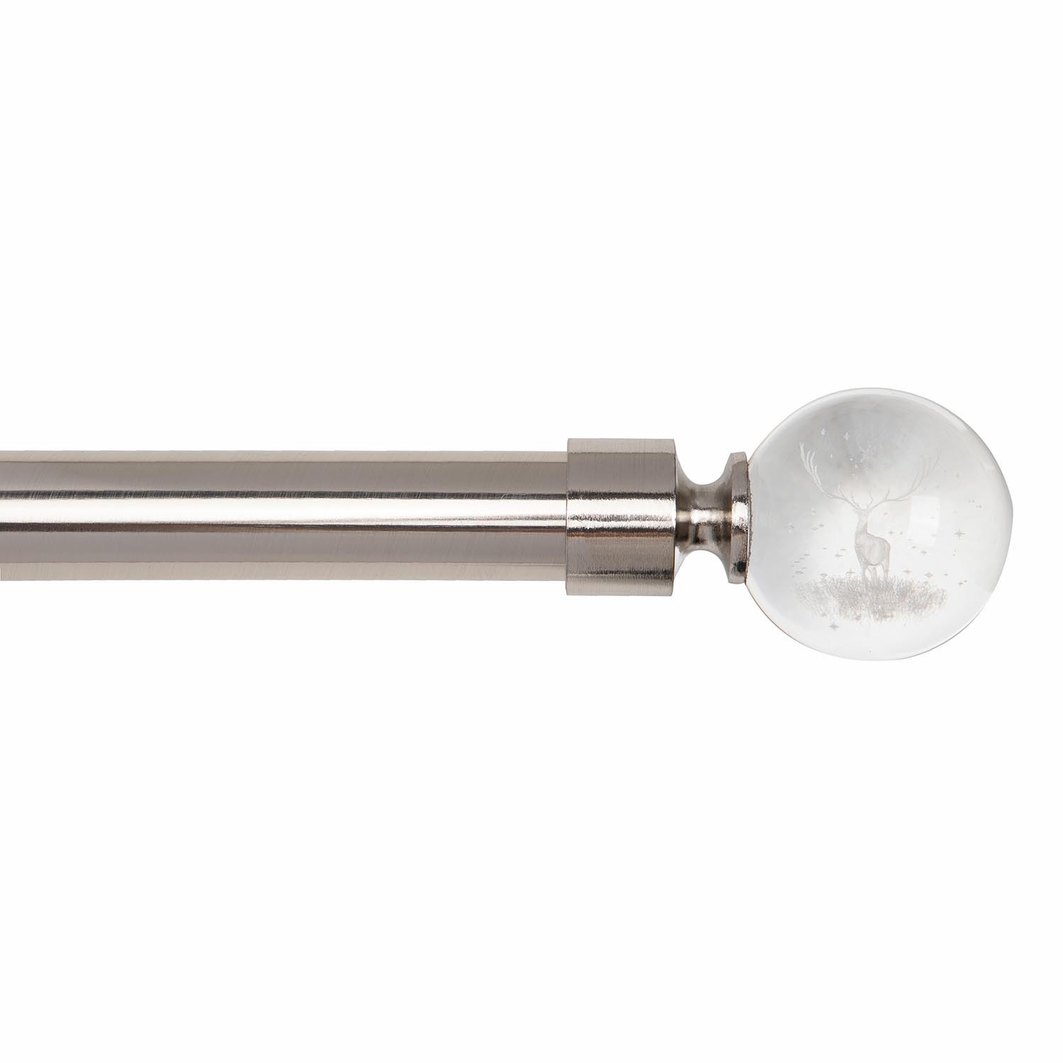 Crystal Reindeer Curtain Pole - Silver / 120cm Image