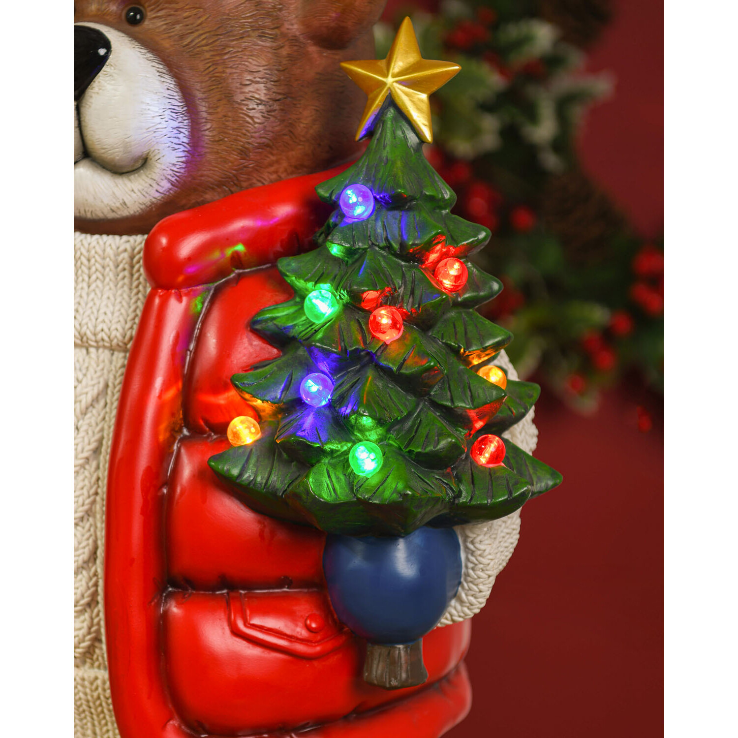 Red Christmas Traditional Bear Decoration Ornament Image 3