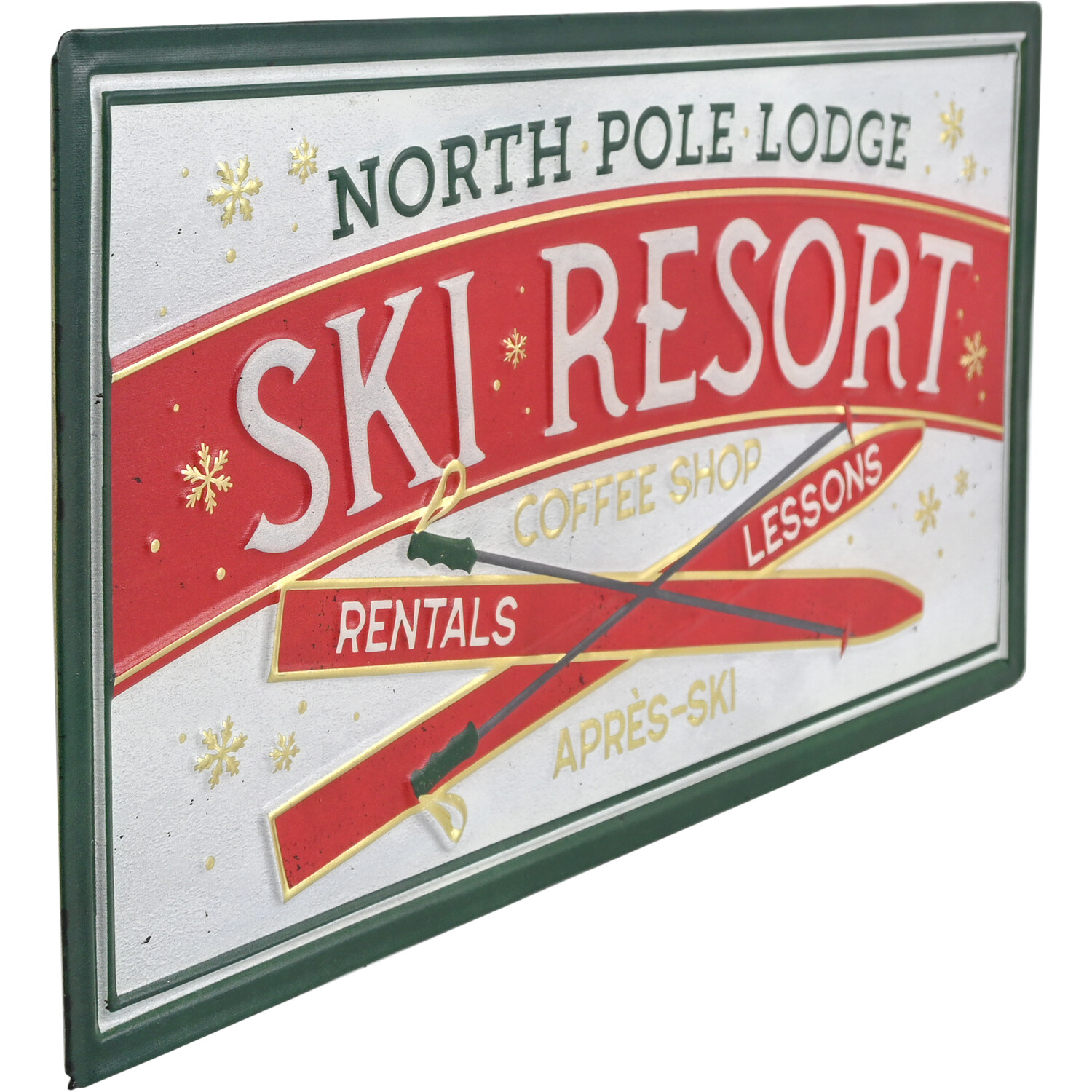 Ski Resort Wall Art Green and Red Image 6