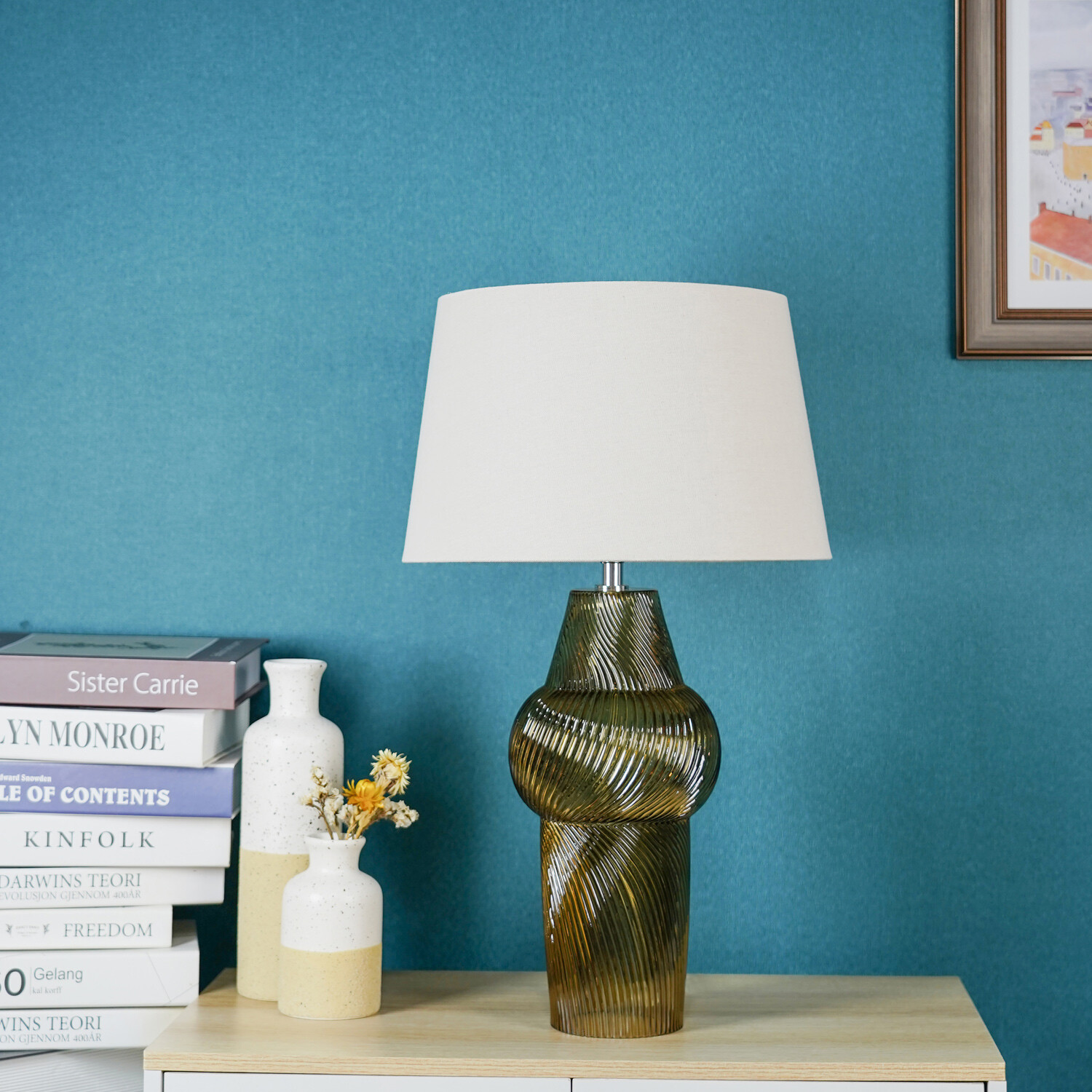 Bowie Glass Table Lamp Brown Image 2