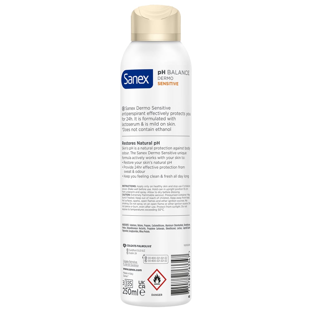 Sanex Dermo Sensitive Antiperspirant Deodorant Spray Case of 6 x 250ml Image 5