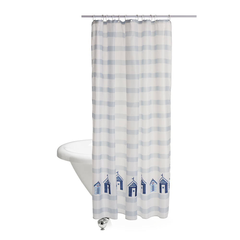 Wilko Coastal Blue Shower Curtain Image
