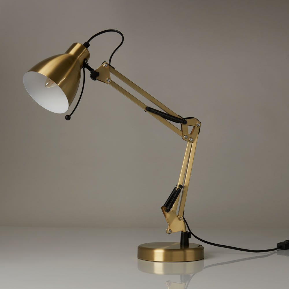 Wilko Gold Angled Task Lamp Image 1