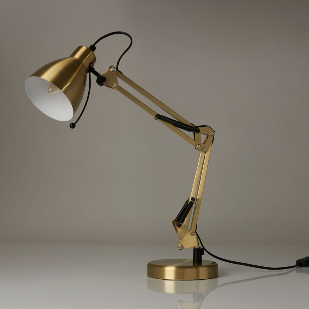 Wilko Gold Angled Task Lamp Wilko