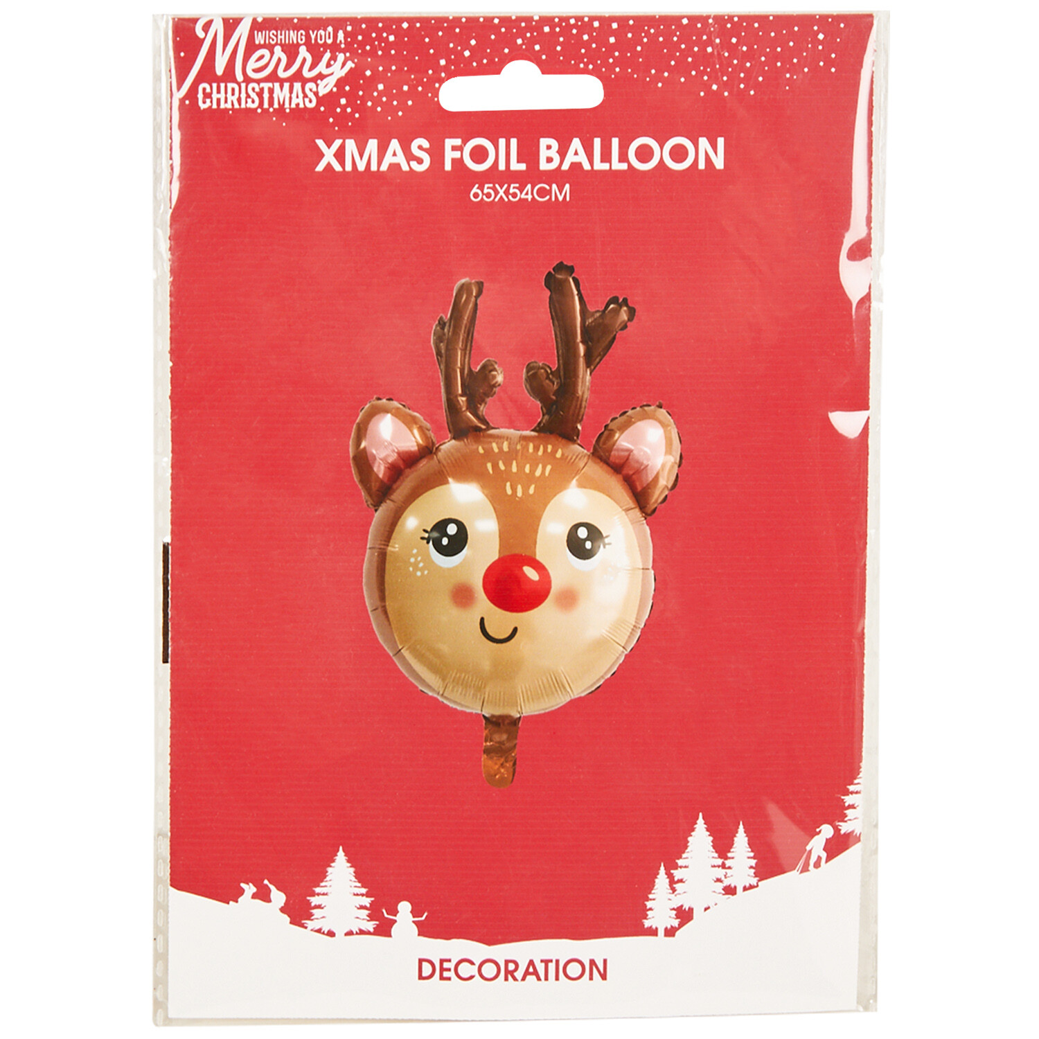 Reindeer or Santa Foil Balloon - Multicolour Image 1