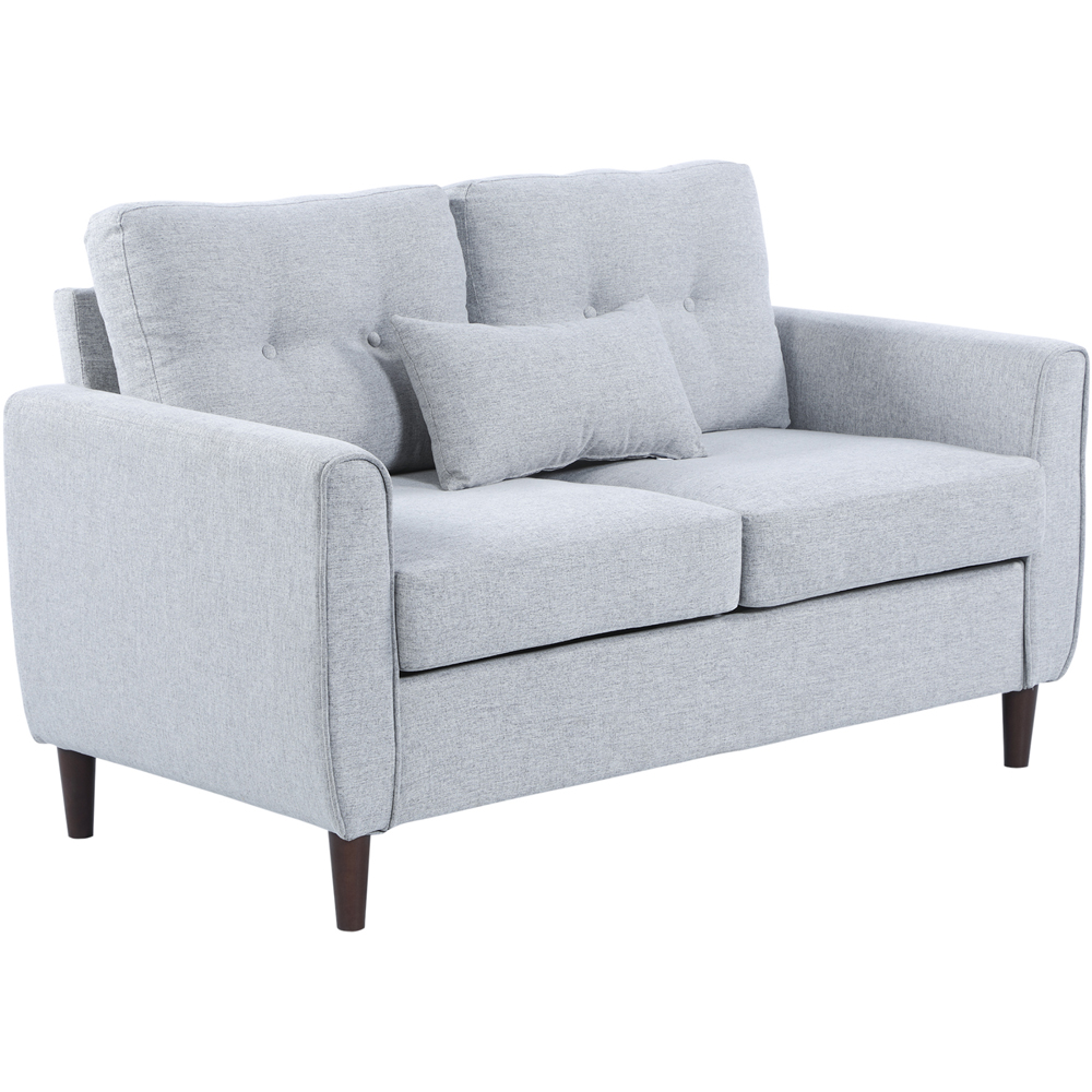 Portland 2 Seater Light Grey Linen Loveseat Sofa Image 2