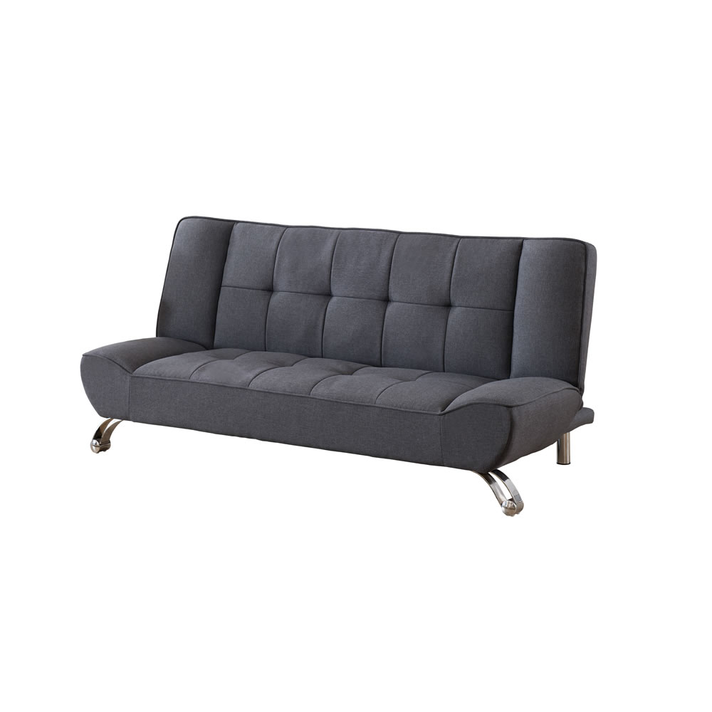 Vogue 2 Seater Grey Fabric Sofa Bed Image 1