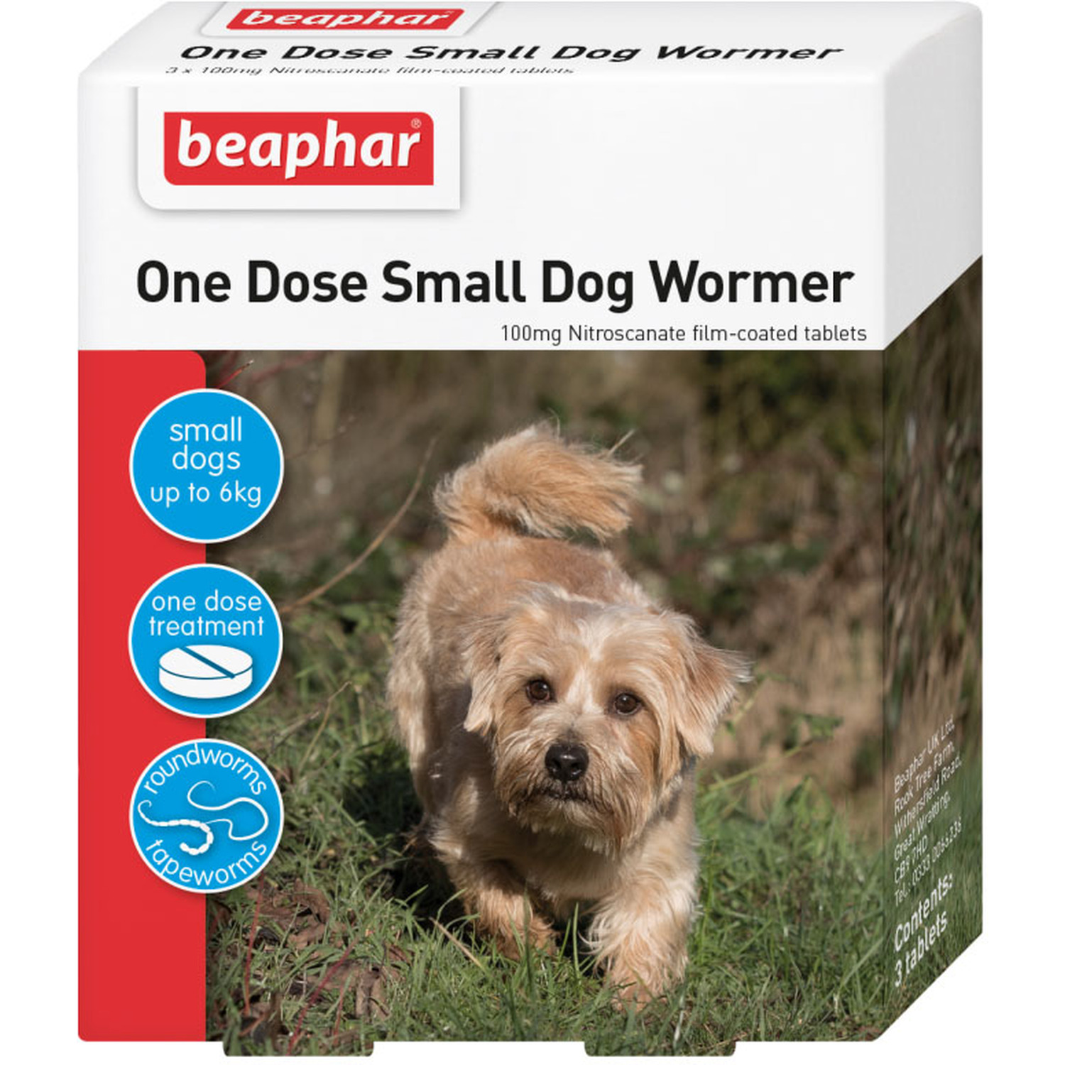 Beaphar One Dose Worming Tablets for Small Dogs and Puppies Image 1