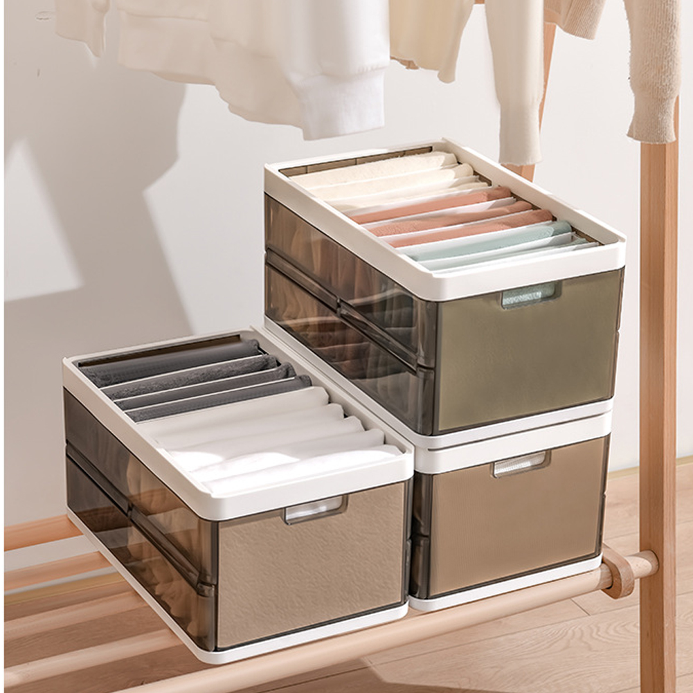 Living and Home Grey Folding Wardrobe Drawer Storage Box Image 6