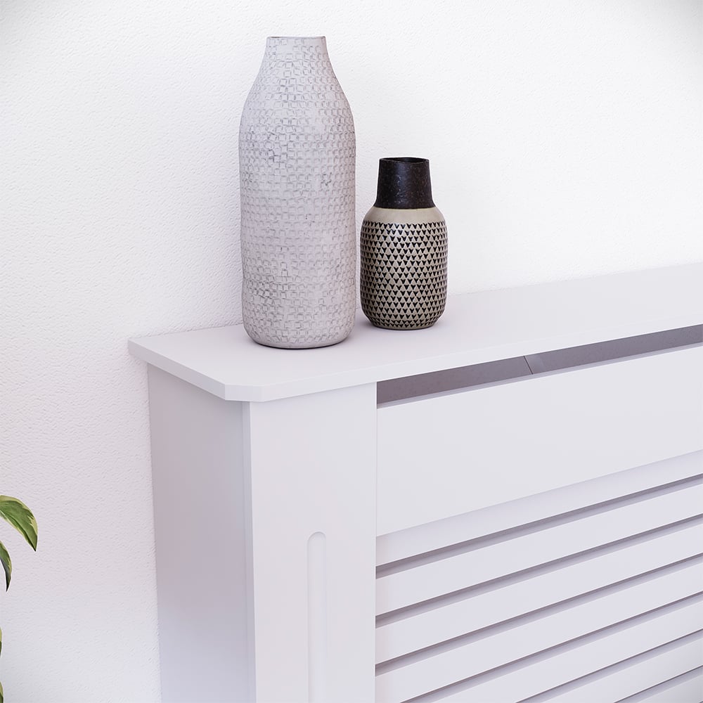 Vida Designs Milton White Radiator Cover Large Image 5
