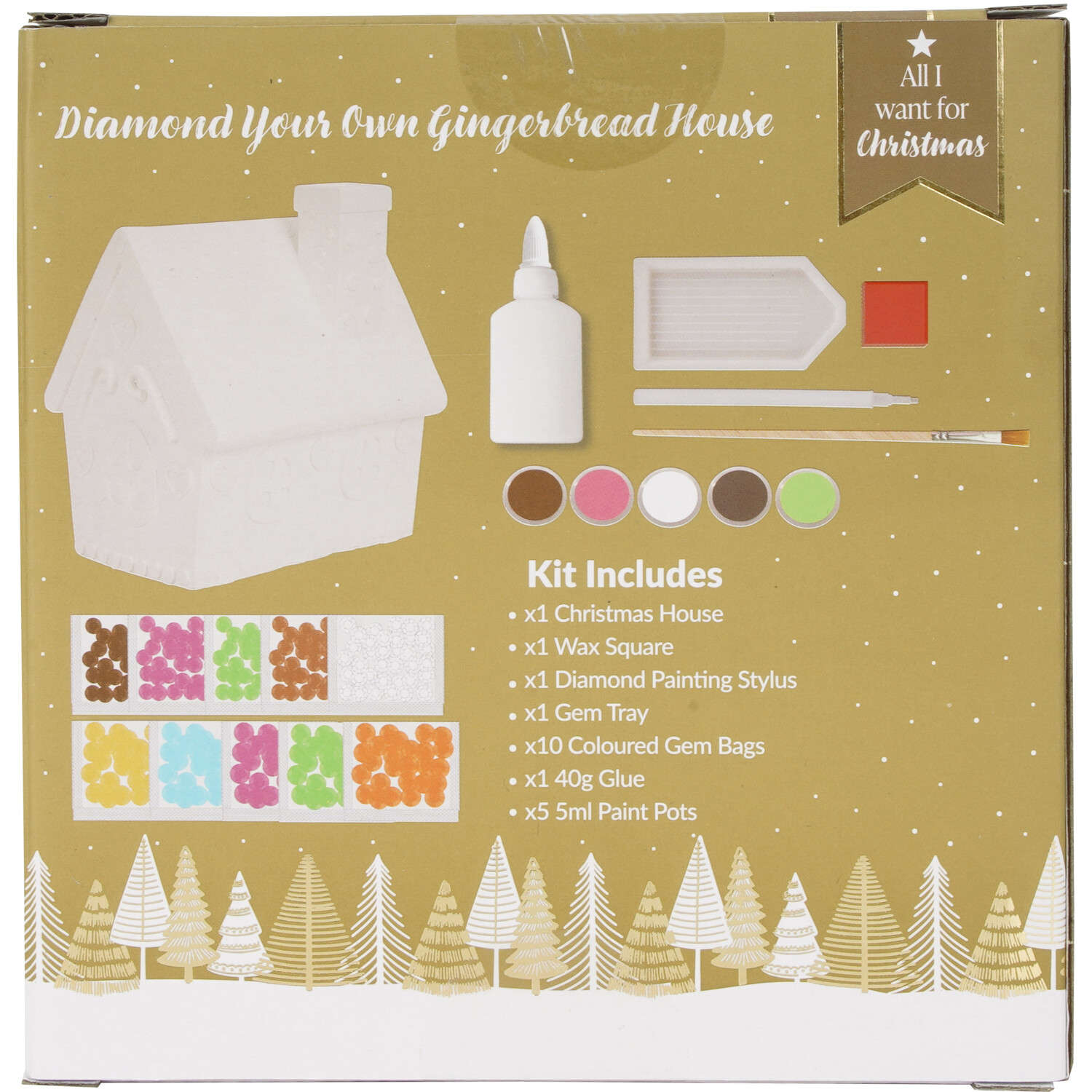Diamond Your Own Gingerbread House Kit Brown Image 2