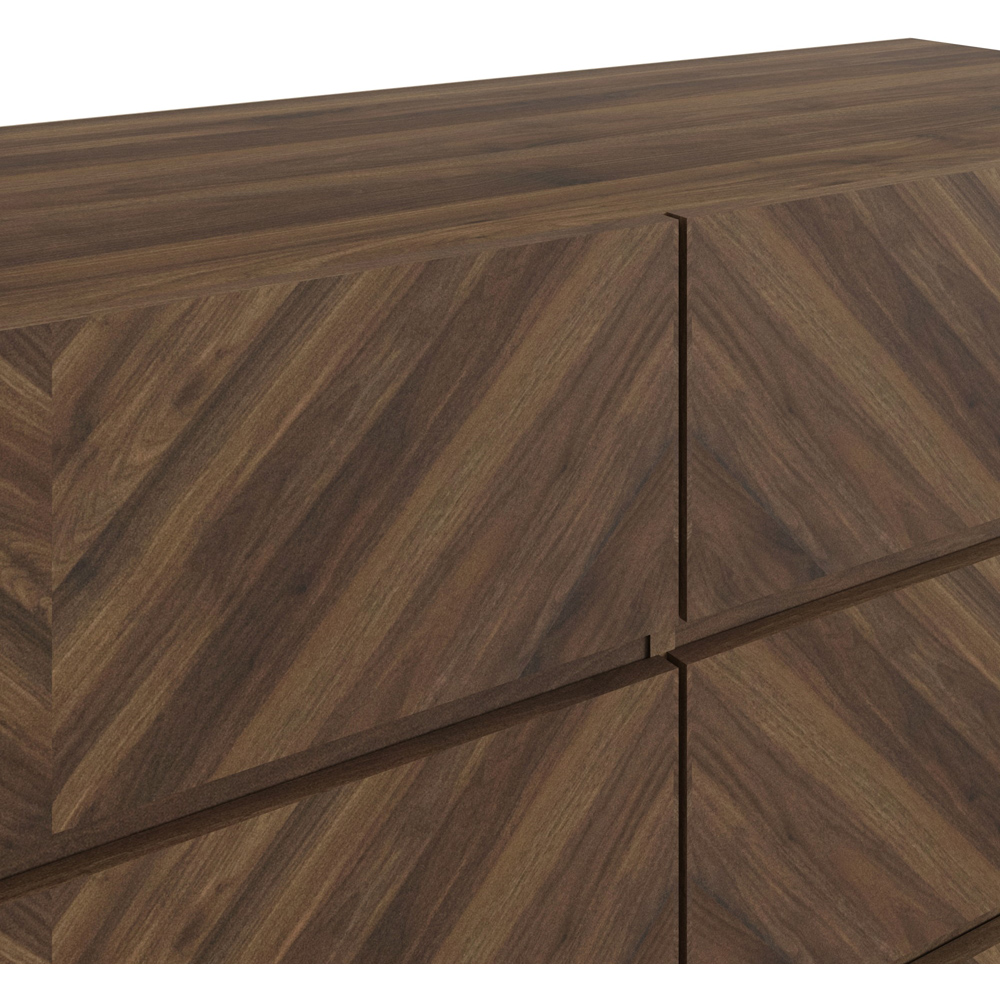 GFW Catania 6 Drawer Royal Walnut Wood Chest of Drawers Image 4