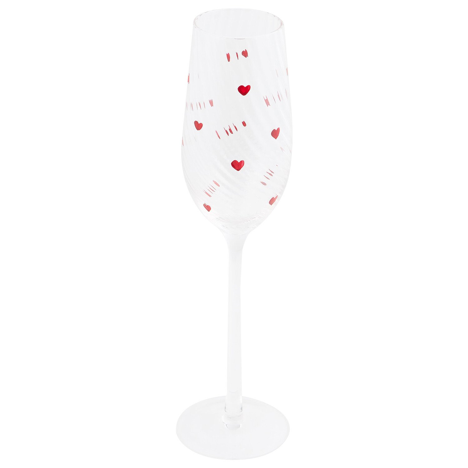 Mini Hearts Champagne Glass - Clear and Red Image 5