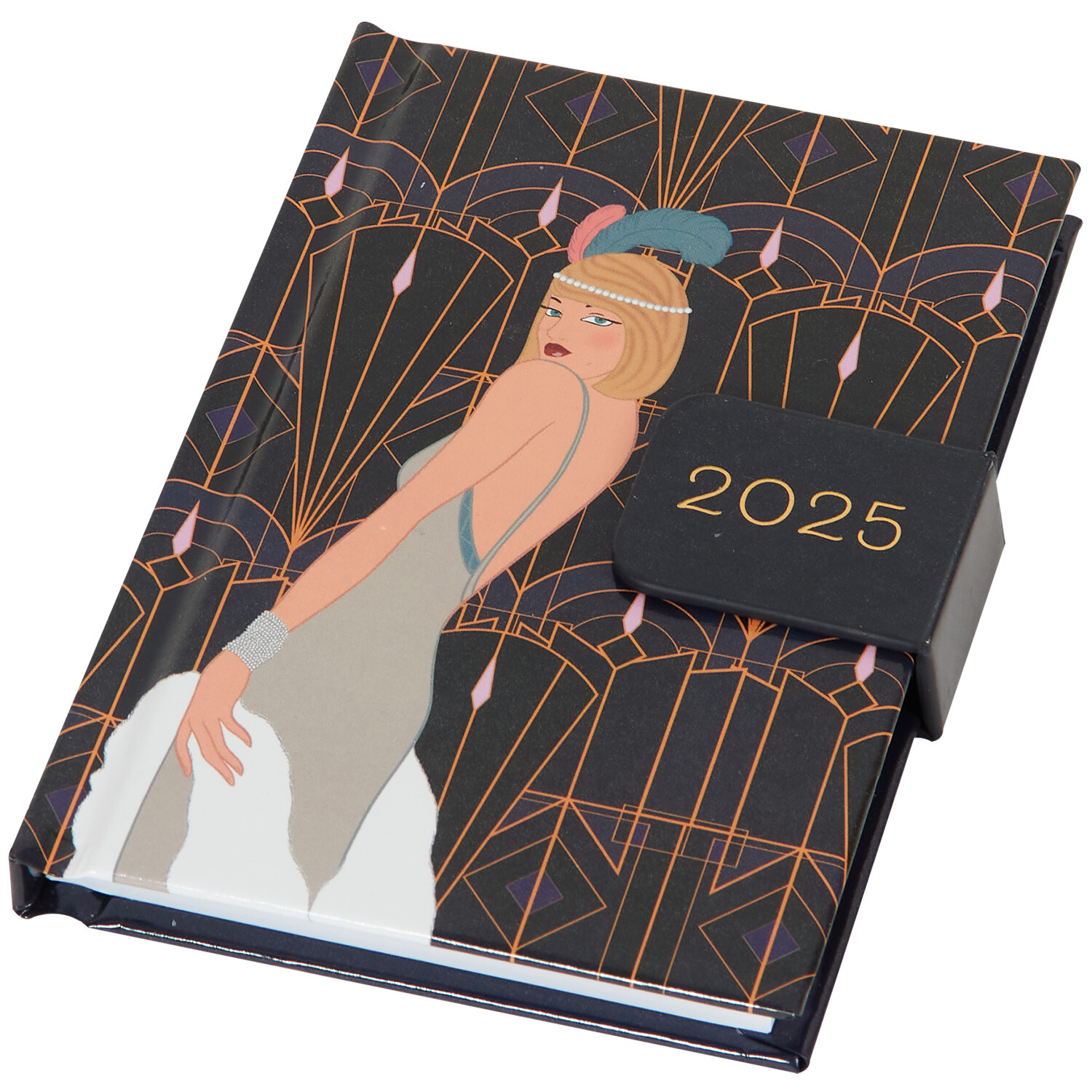 2025 Mini Magnetic Art Deco Diary - Black Image 2