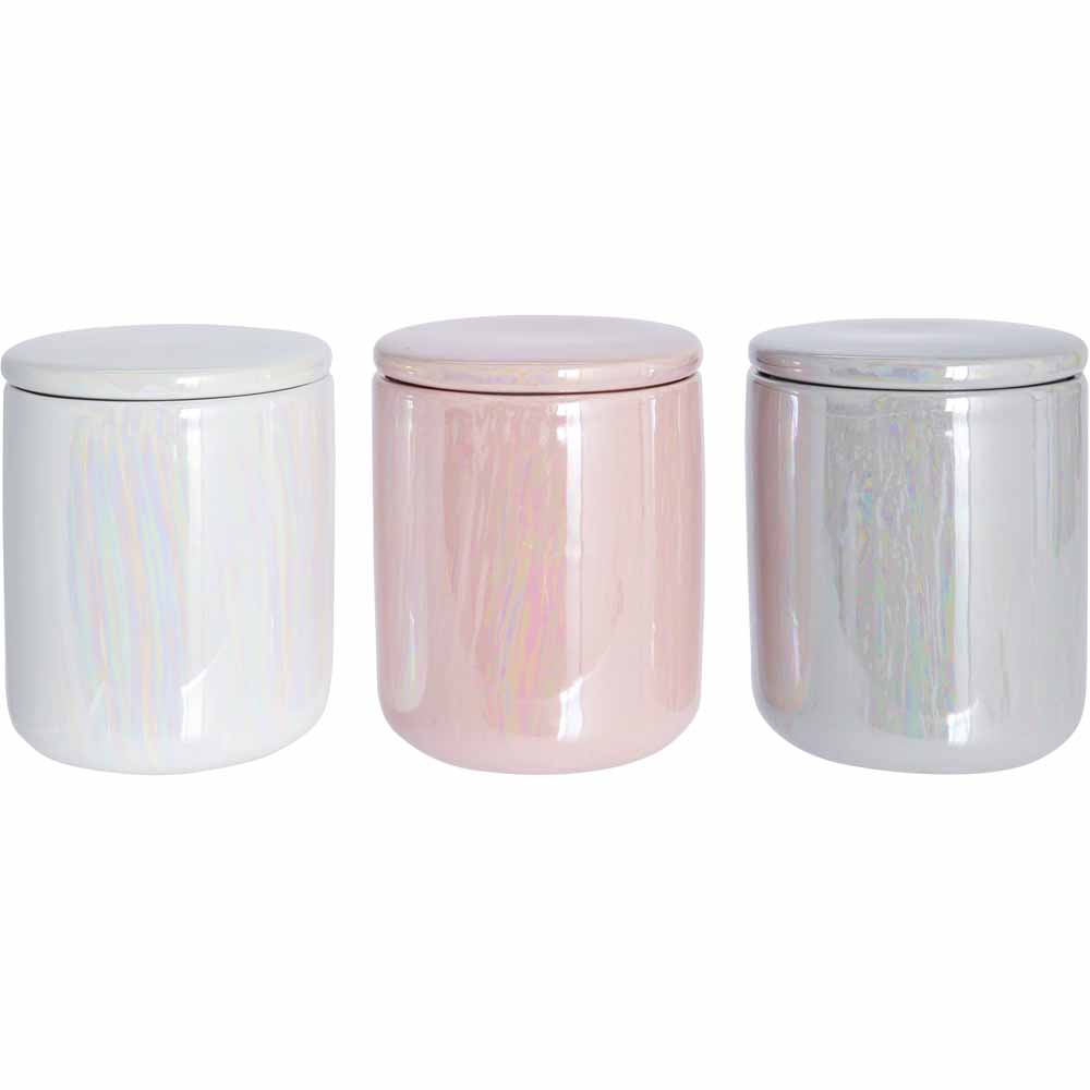 Wilko Pink Pearlescent Canister Image 3