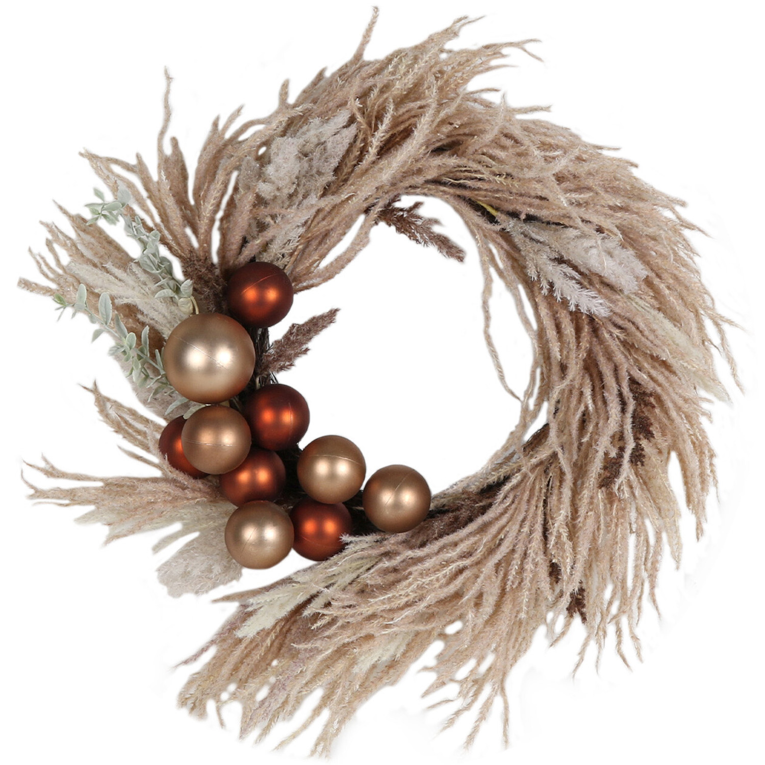 Pampas and Bauble Christmas Wreath Image