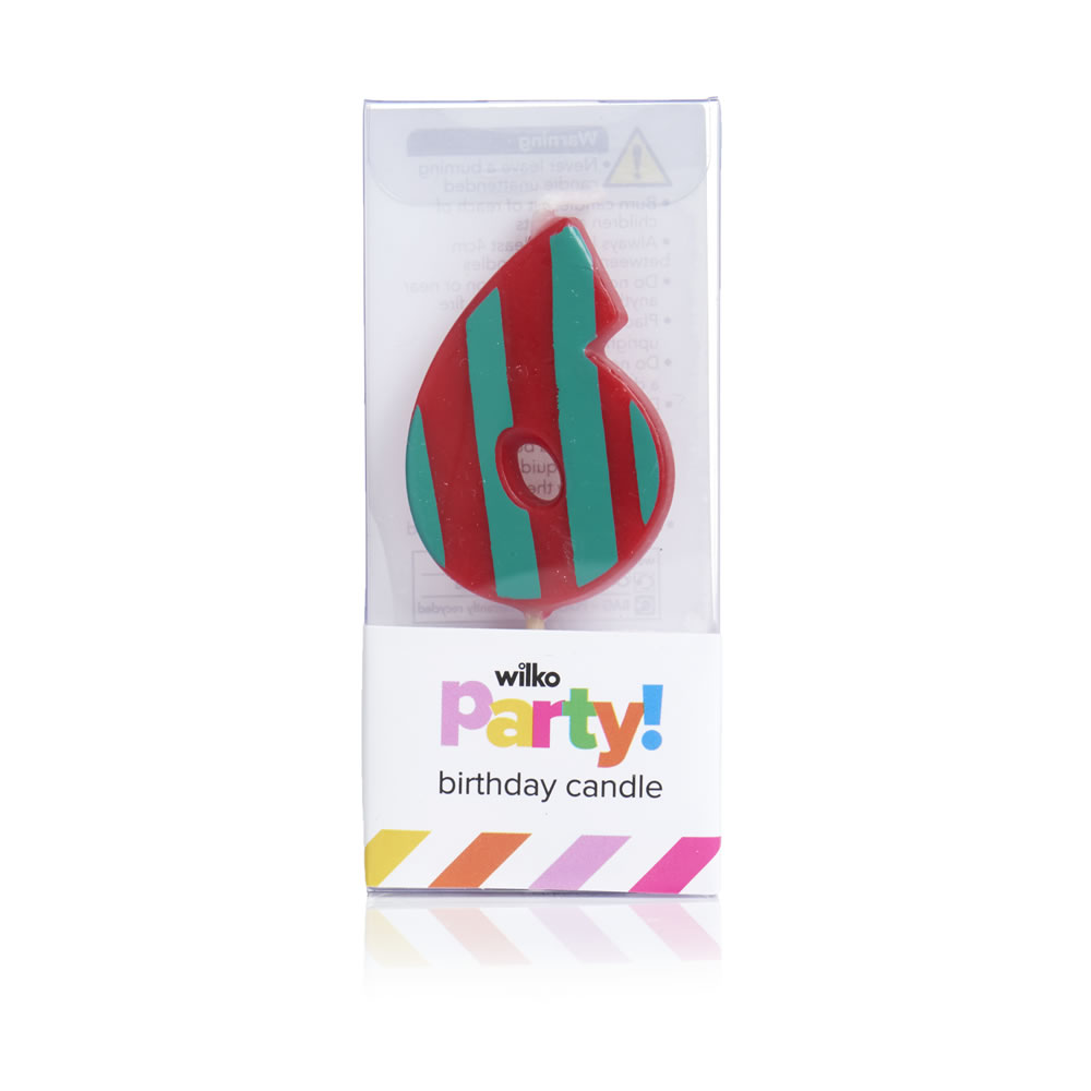 Wilko Party Number 6 Birthday Candle Image