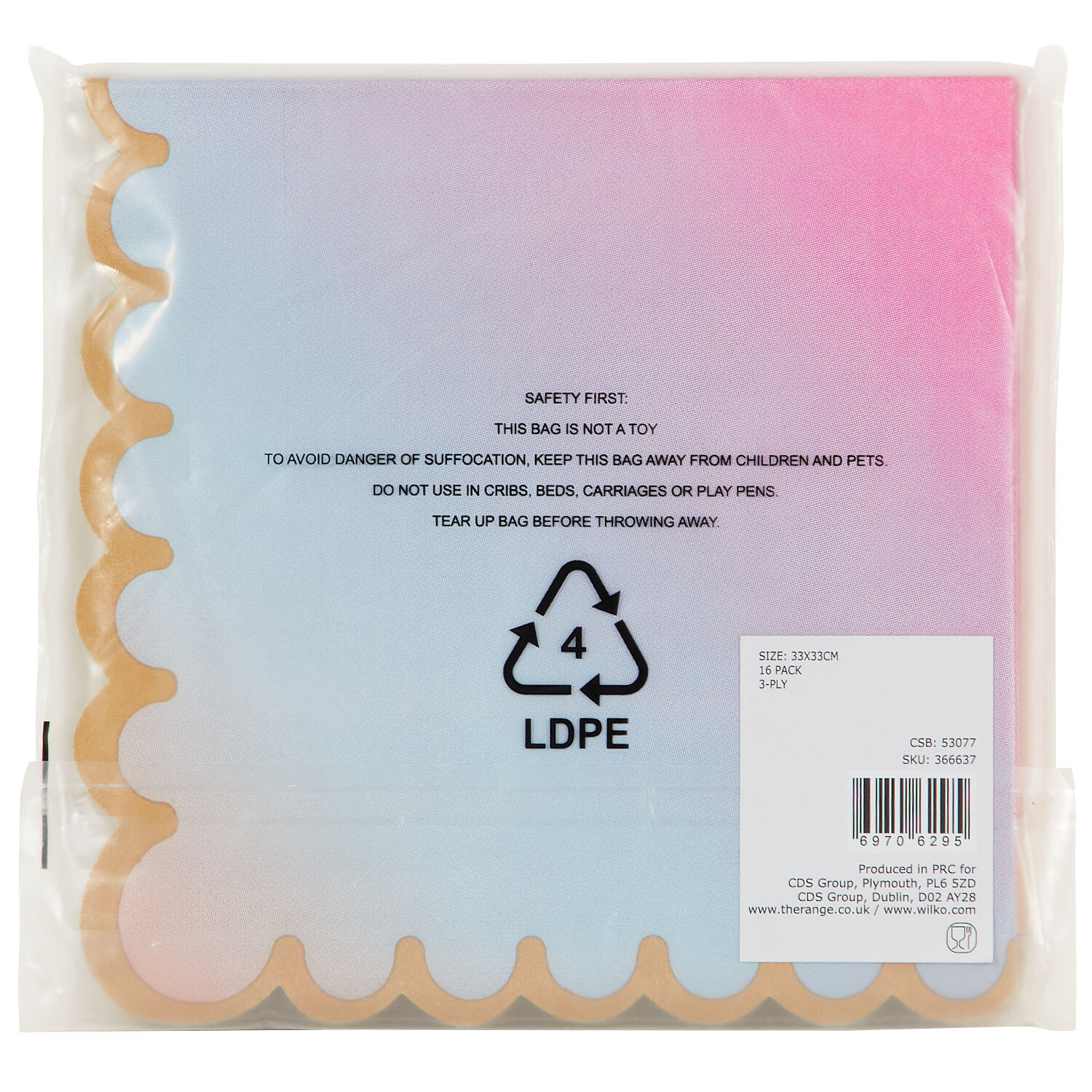 Pack of 16 Pastel Party Napkins - Multicolour Image 2