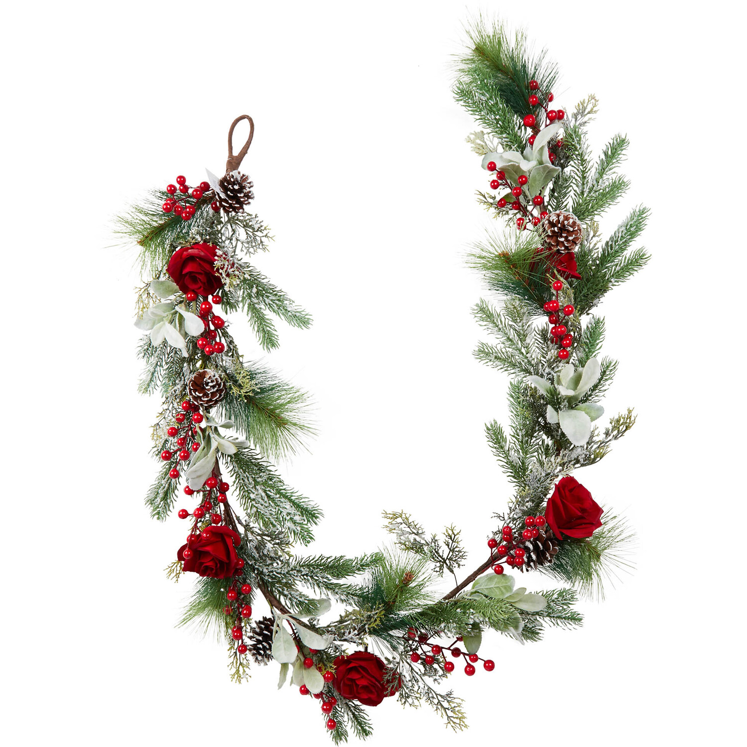 6ft Rose Berry Garland Image 1