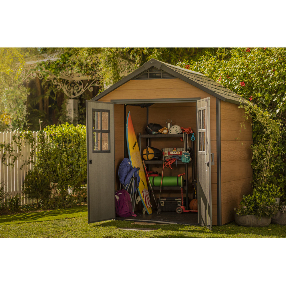 Keter Newton 7.5 x 7ft Brown Outdoor Storage Shed Image 2