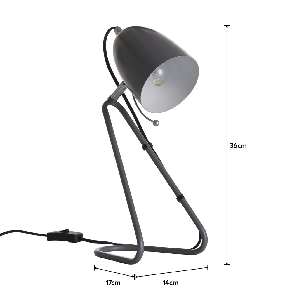 Wilko Designo Grey Desk Lamp Image 7