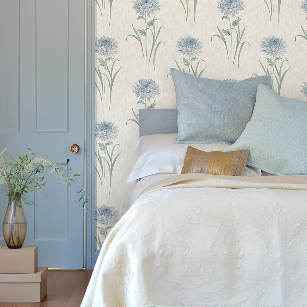 Belgravia Decor Tiffany Bella Blue Wallpaper Image 2