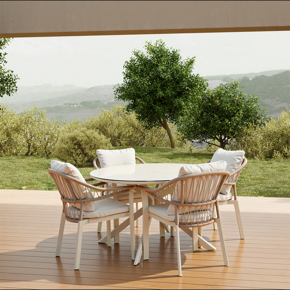 Hampton Dining Table and Chair Set Neutral Image 6