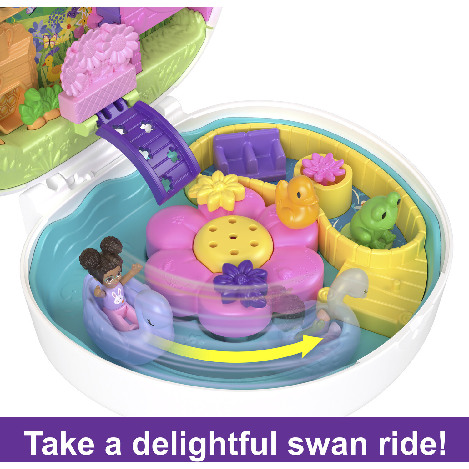 Mattel Polly Pocket Flower Bunny Garden Playset Image 2