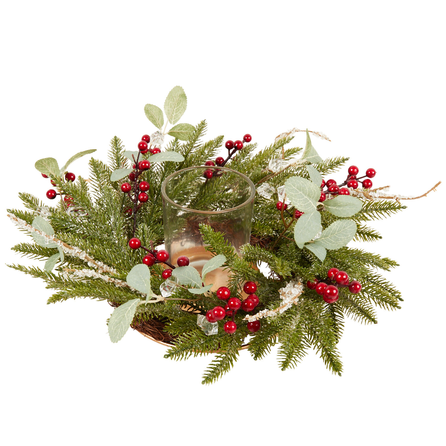 Red Berry Floristry Candle Holder Image 1