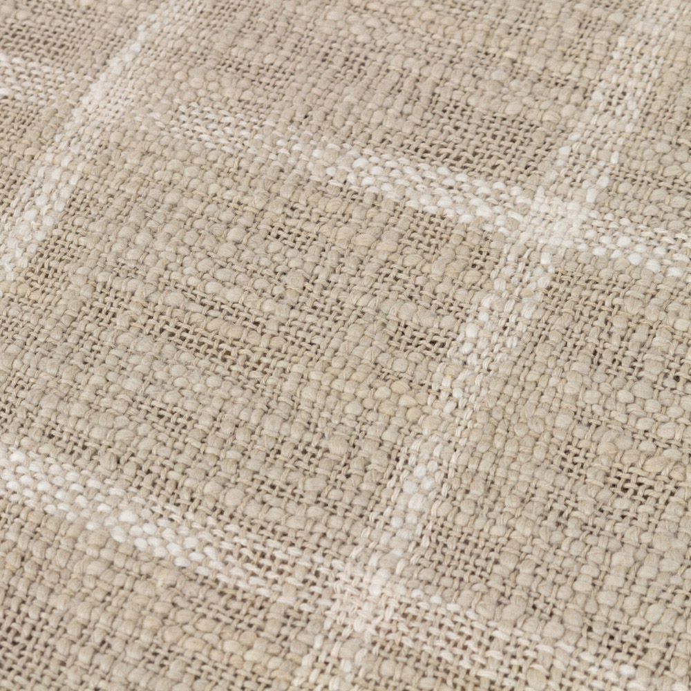 Yard Beni Stone and Natural Checked Fringed Throw 130 x 180cm Image 3