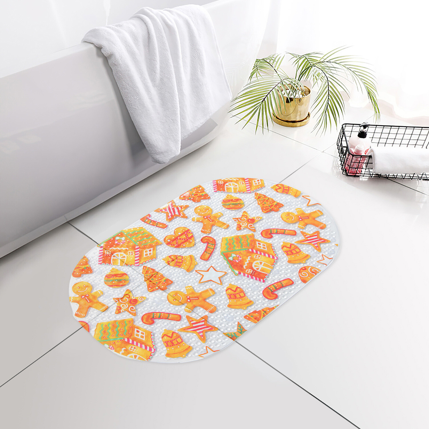 Gingerbread Cookie PVC Bath Mat Image 2