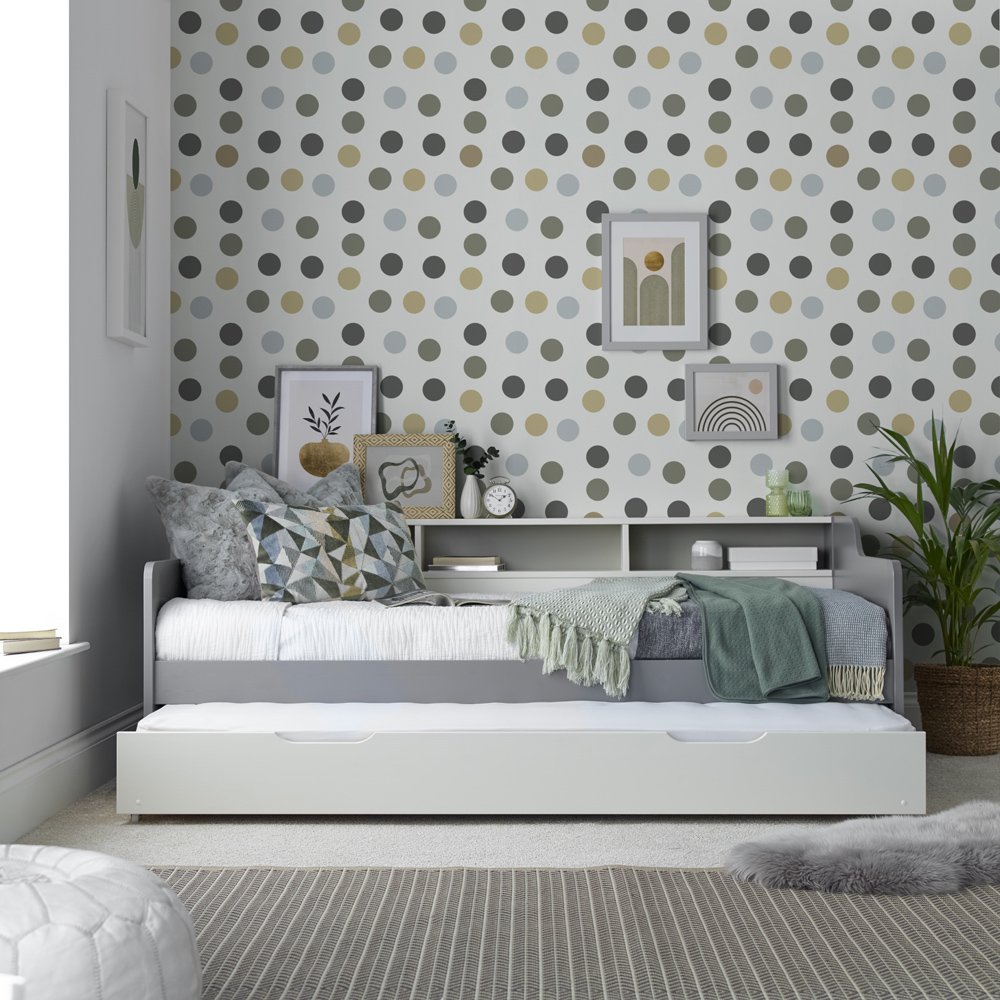 Tyler Single Grey and White Guest Bed Image 3