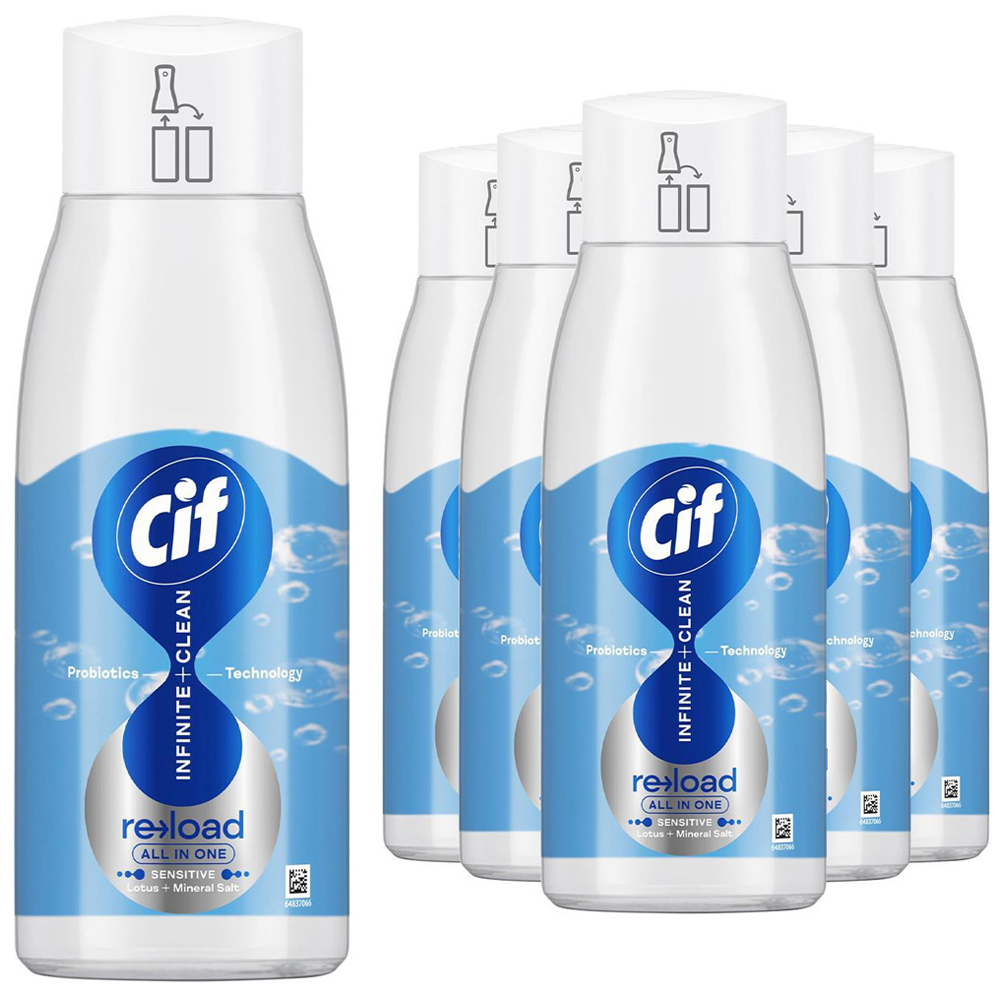 Cif Infinite Clean All in One Lotus and Mineral Salt Cleaner Reload 590ml 6 Pack Image 1